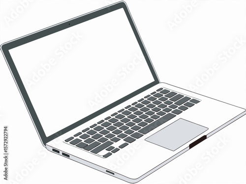 modern slim laptop. vector, eps