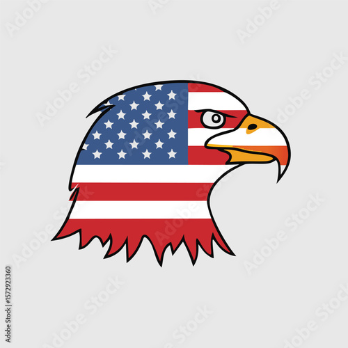 American eagle head patriotic symbol american flag stars