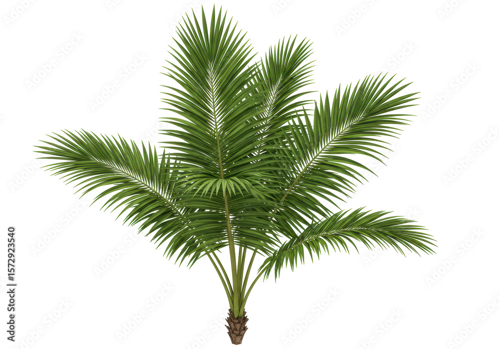 Isolated Lush Green Palm Tree Isolated Lush Green Palm Tree