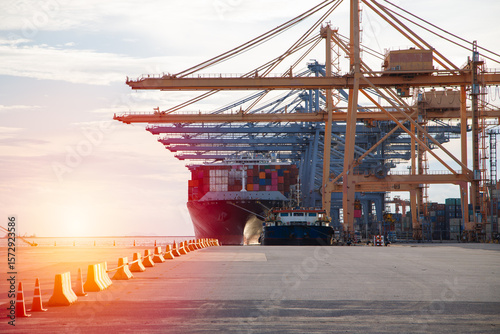 Close up vehicle carrier vessel loading car for shipping to worldwide, Large RoRo (Roll on off) vehicle car carrier, New car lined up in the port for import export around the world.
