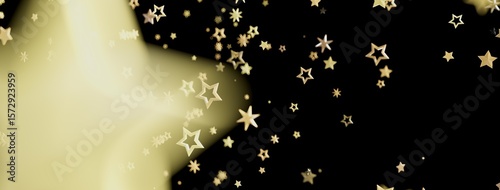 Elegant golden stars shimmer on a black backdrop. Perfect for celebratory designs.
