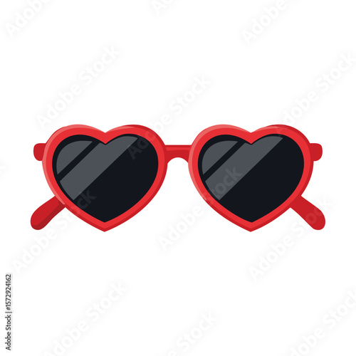 Red heart shaped sunglasses with black lenses eyewear accessory