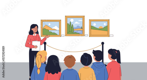 An engaging art exhibition tour for curious young minds discovering visual storytelling