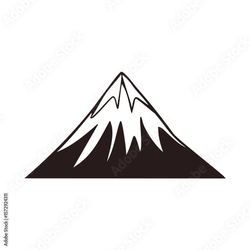 Stylized mountain peak with snow accents graphic