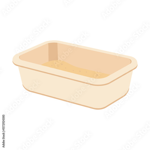Beige Rectangular Container with Sand Filling