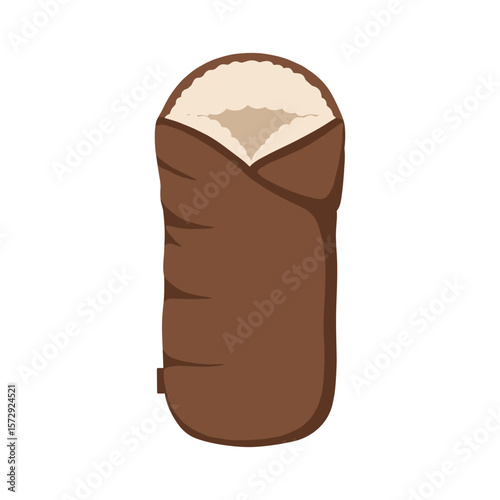 Brown Baby Sleeping Bag with Cream Fleece Lining
