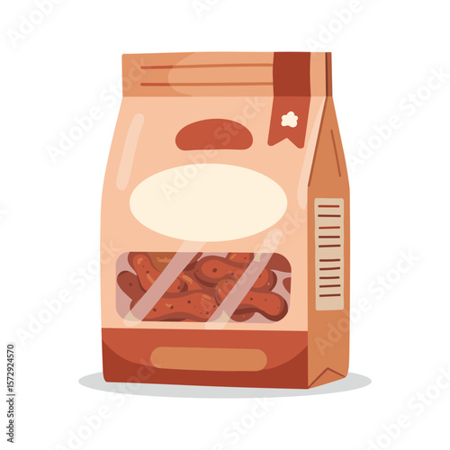 Brown Paper Bag of Roasted Peanuts with Blank Label