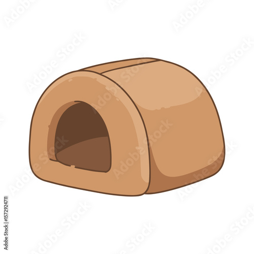 Cartoon Illustration of a Small Brown Pet House (2)