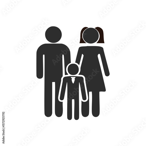 Family group father mother child formal attire parents