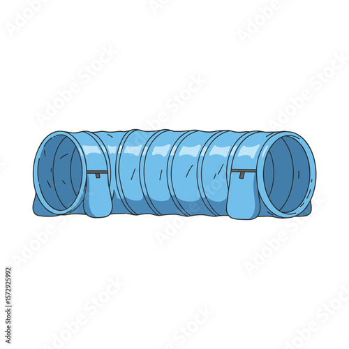 Light Blue Collapsible Dog Agility Tunnel with Flaps