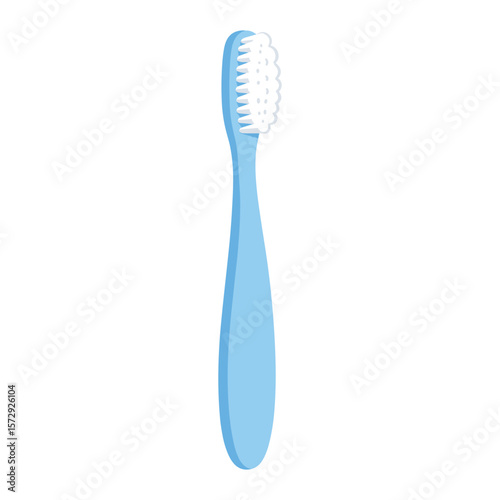 Light Blue Toothbrush with White Bristles Illustration