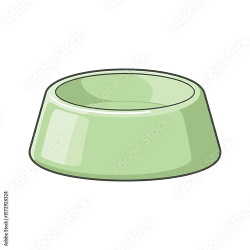 Pale Green Pet Food Bowl Illustration