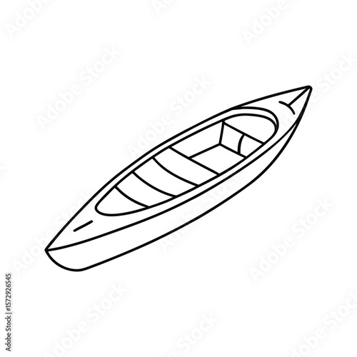 Vector Clip Art Illustration of a Kayak Outline Isolated on a White Background
