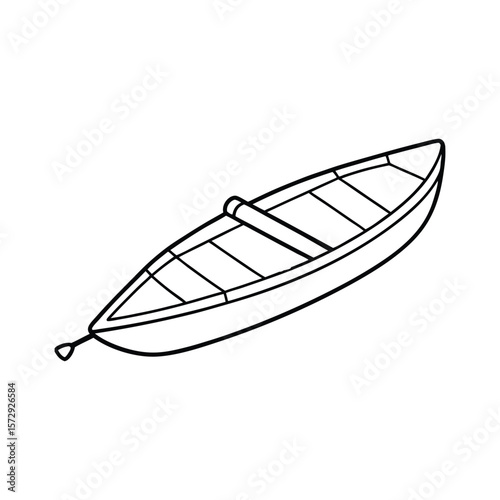 Vector Clip Art Illustration of a Kayak Outline Isolated on a White Background
