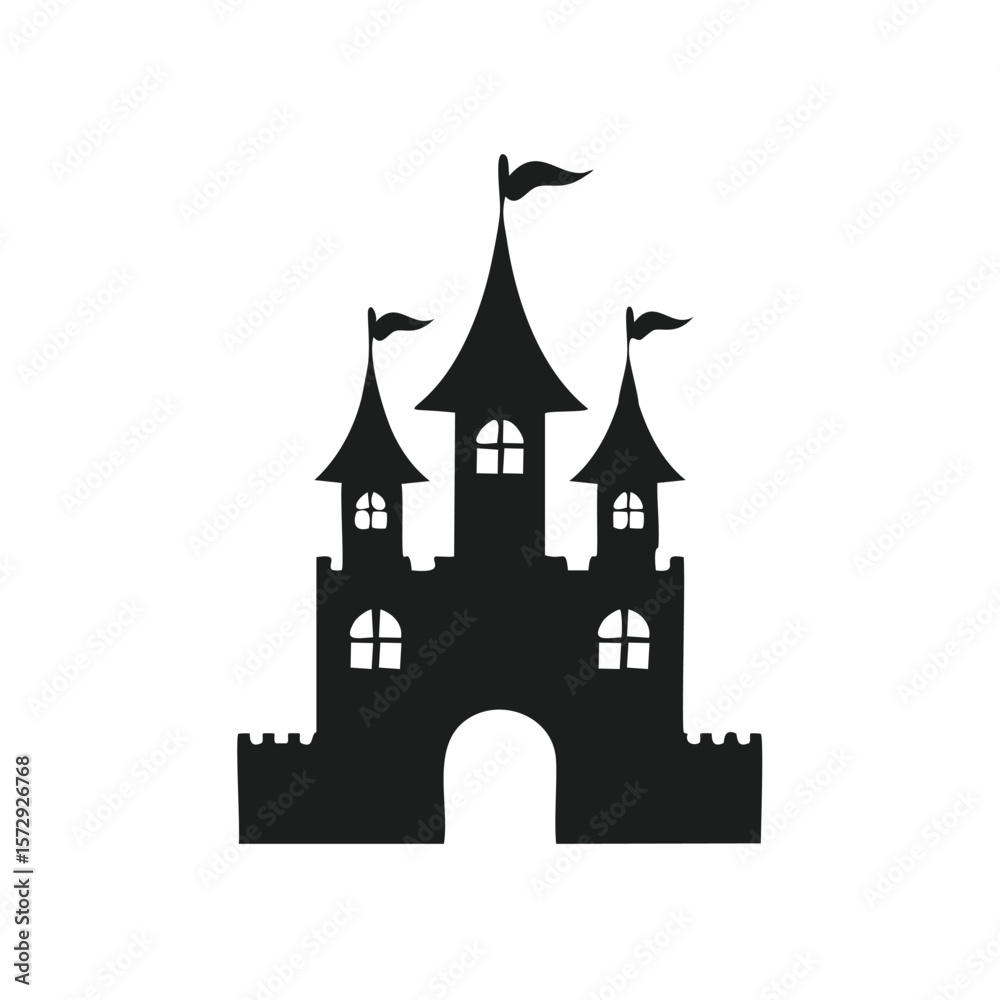 Obraz premium Black Castle Silhouette