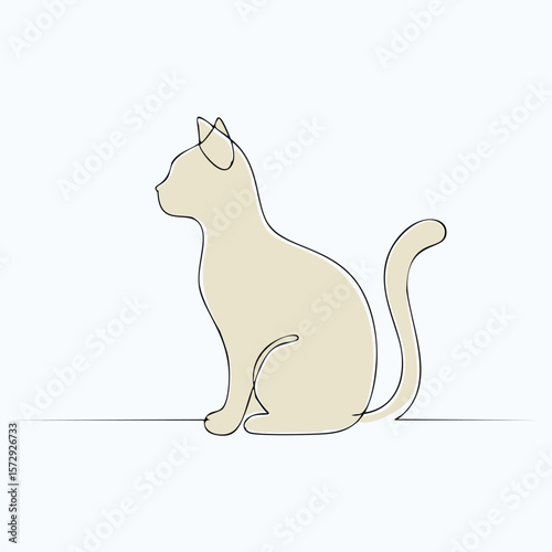 Beige cat sitting