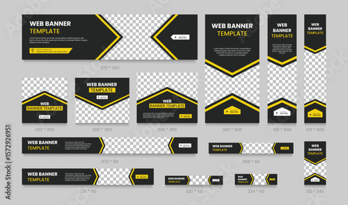 Abstract banner design web template set. Modern cover header background for website design, Social media cover or post, ads banner, flyer, invitation card. Horizontal header web banner template