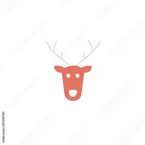 Coral Reindeer Face