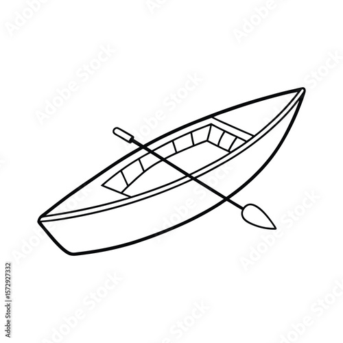 Vector Clip Art Illustration of a Kayak Outline Isolated on a White Background
