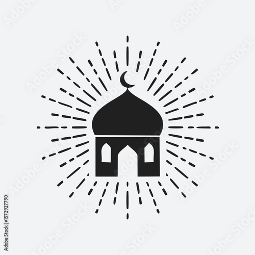 Islamic Dome Crescent Burst