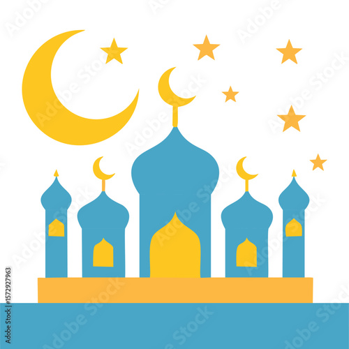Mosque moon stars