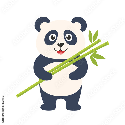 Panda holding bamboo