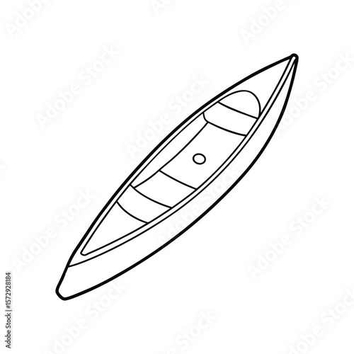 Vector Clip Art Illustration of a Kayak Outline Isolated on a White Background
