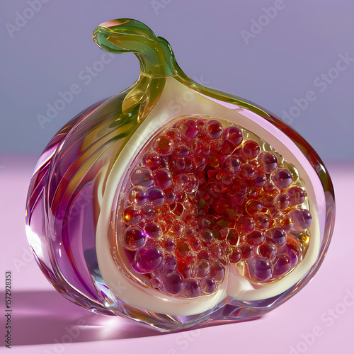 Wallpaper Mural Pomegranate-Shaped Glass Art Sculpture: Vibrant and Decorative Table Centerpiece with Luxurious Contemporary Design Torontodigital.ca