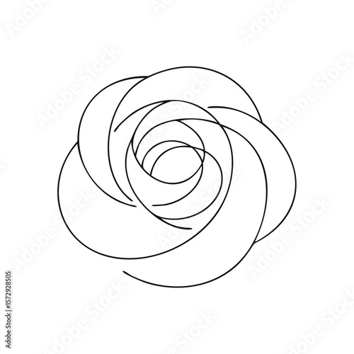 Swirling Rose Outline