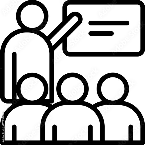 Team Briefing Line Icon, Pre meeting Communication