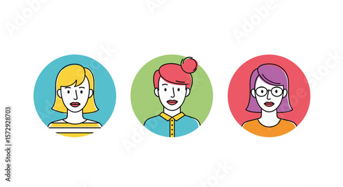 Diverse group of people representing various ages and ethnicities with unique hairstyles