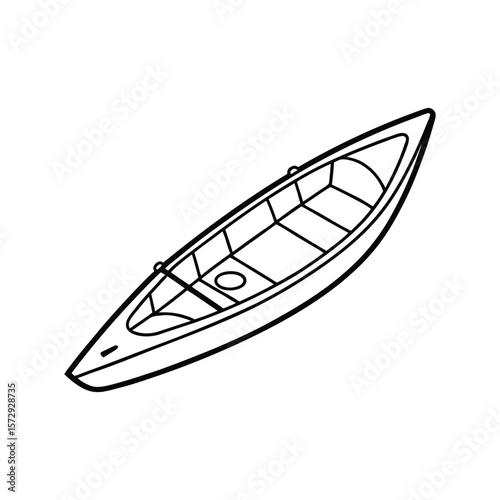 Vector Clip Art Illustration of a Kayak Outline Isolated on a White Background
