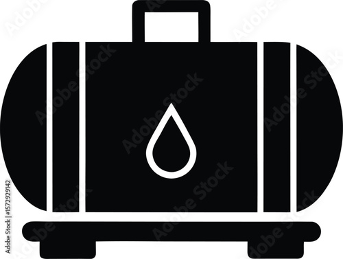 fuel tank icon vector silhouette on transparent background