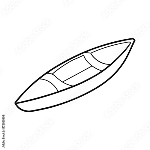Vector Clip Art Illustration of a Kayak Outline Isolated on a White Background
