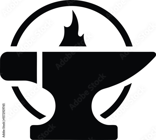 metal foundry icon vector silhouette on transparent background