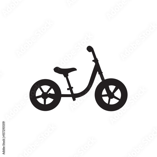 Simple toddler trike silhouette. small three wheeled bike designed for beginner riders.