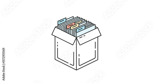 Organizing information into a box with many files and folders for better data management and retrieval