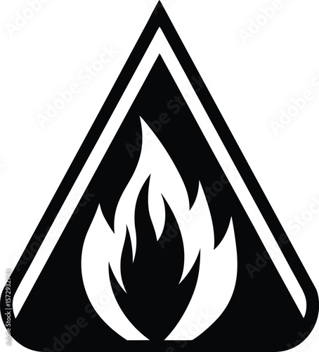 flammable symbol icon vector silhouette on transparent background