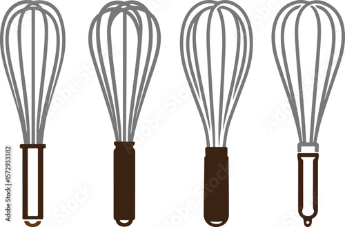 Kitchen Whisk Colorful Vector Illustration Collection
