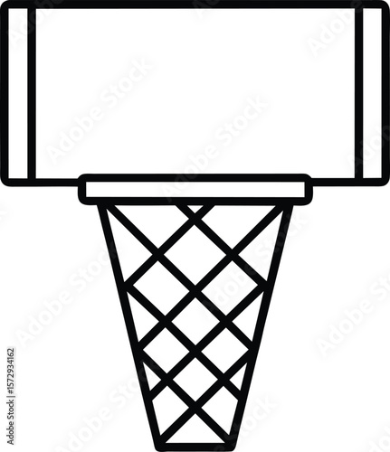 basketball hoop with net icon in flat style