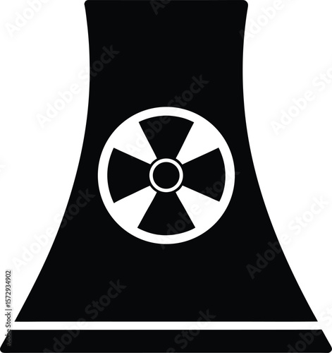 nuclear reactor icon vector silhouette on transparent background