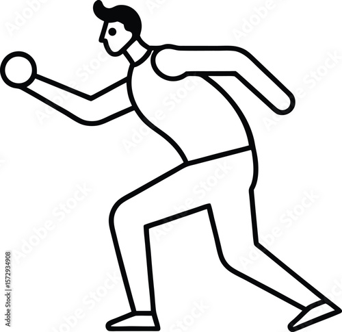 bowler action pose icon