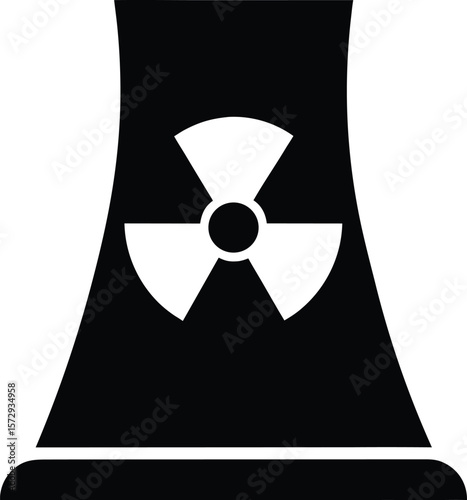 nuclear reactor icon vector silhouette on transparent background