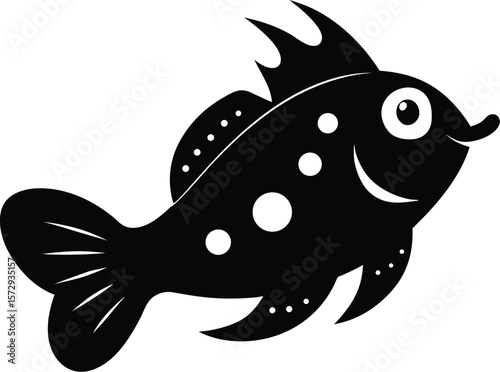 vector illustration of a fish on white background