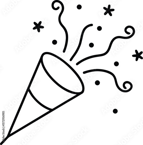 confetti popper on white background
