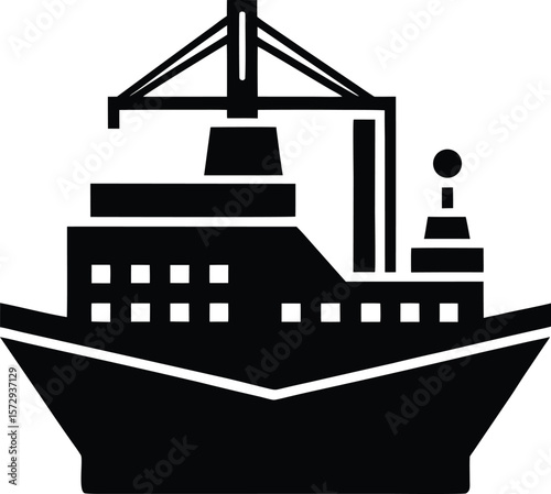 shipyard icon vector silhouette on transparent background