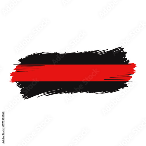 Red beard amidst black paint