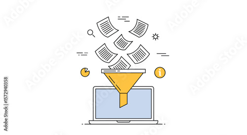 Innovative data filtering process transforming information for business growth and efficiency