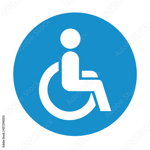 Blue and White Wheelchair Symbol for Accessibility and Disability Access