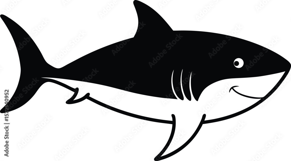 Fototapeta premium full shark profile icon